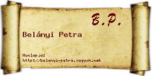 Belányi Petra névjegykártya