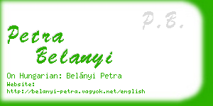 petra belanyi business card